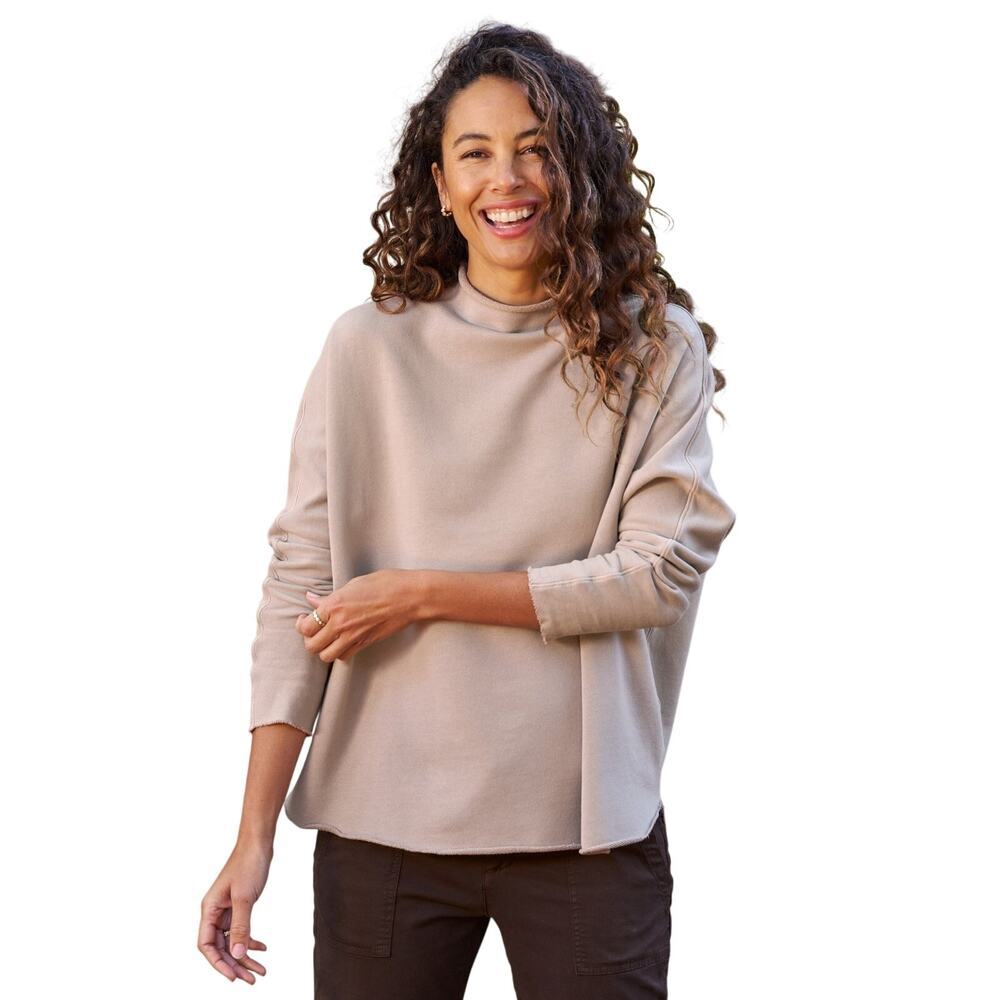 Frank & Eileen Effie Long-Sleeve Funnel Neck Capelet Sweater Size L NWOT